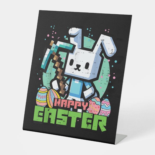 Expositor En L Conejo de Pascua Pixel Game Feliz (Anverso)