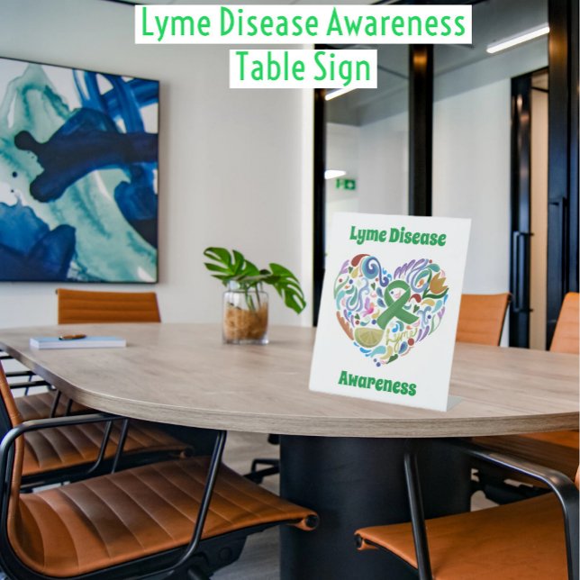 Expositor En L Conferencia de sensibilización sobre la enfermedad (Lyme Disease, Green Ribbon Awareness - Table Media Sign #lyme)