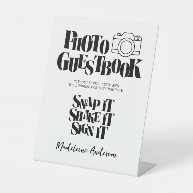 Expositor En L Congrats Graduation Photo Guestbook (Anverso)