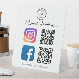 Expositor En L Connect With Us | Instagram & Facebook QR Pedestal