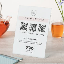 Expositor En L Connect With Us Social Media Sign | Editable Busin