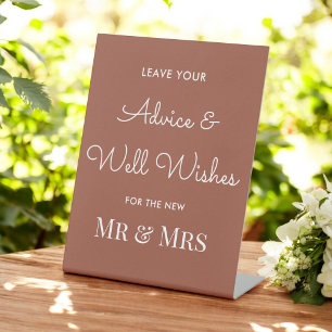 Expositor En L Consejo boda Terracotta Brown Well Wings