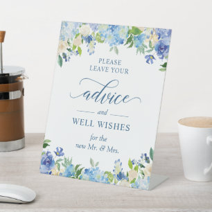 Expositor En L Consejos y buenos deseos Blue Hydrangea Floral