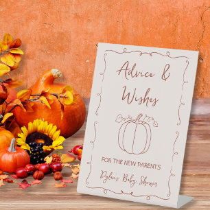 Expositor En L Consejos y deseos otoño en la Baby Shower de calab