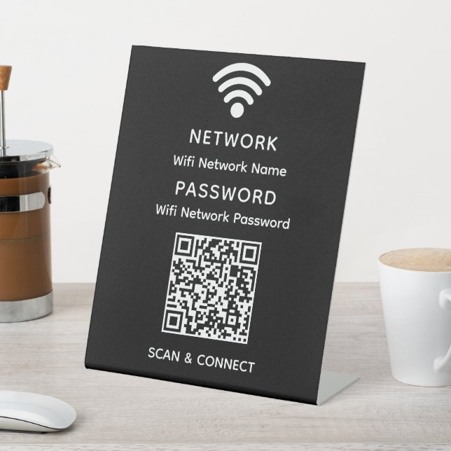 Expositor En L Contraseña de red de código QR Wifi simple y elega (In Situ)