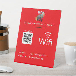 Expositor En L Contraseña de red Wi-Fi simple Código QR Logotipo 