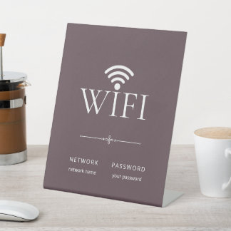 Expositor En L Contraseña de red WiFi simple moderna púrpura marr