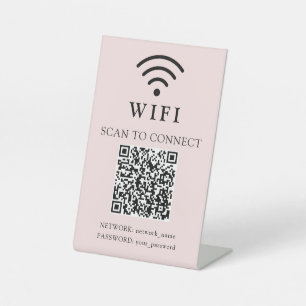 Expositor En L Contraseña de Wifi y logotipo de negocio de red y