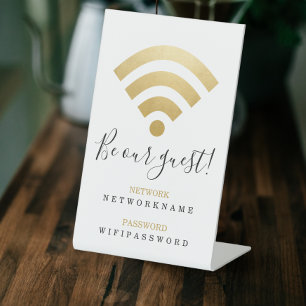 Expositor En L Contraseña de Wifi y red personalizada