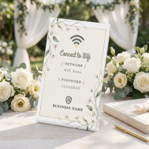 Contraseña Wifi Empresarial Verde Botánico Salvia