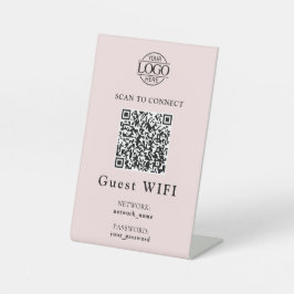Expositor En L Contraseña Wifi Simple y Red | Código QR Empresari
