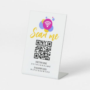 Expositor En L Contraseña Wifi y código QR personalizado de red