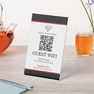 Expositor En L Contraseña Wifi y código QR personalizado de red