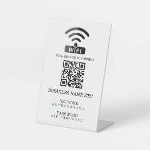 Expositor En L Contraseña Wifi y código QR personalizado de red
