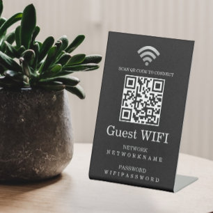 Expositor En L Contraseña Wifi y código QR personalizado de red