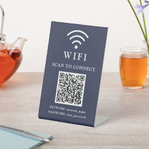 Expositor En L Contraseña Wifi y Logotipo de la empresa de red y