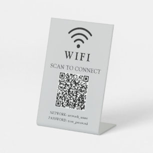 Expositor En L Contraseña Wifi y Logotipo de Negocio de Red y Cód