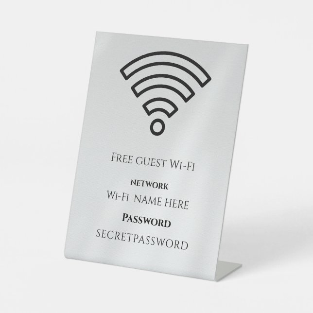 Expositor En L Contraseña Wifi y Red Personalizada (Anverso)