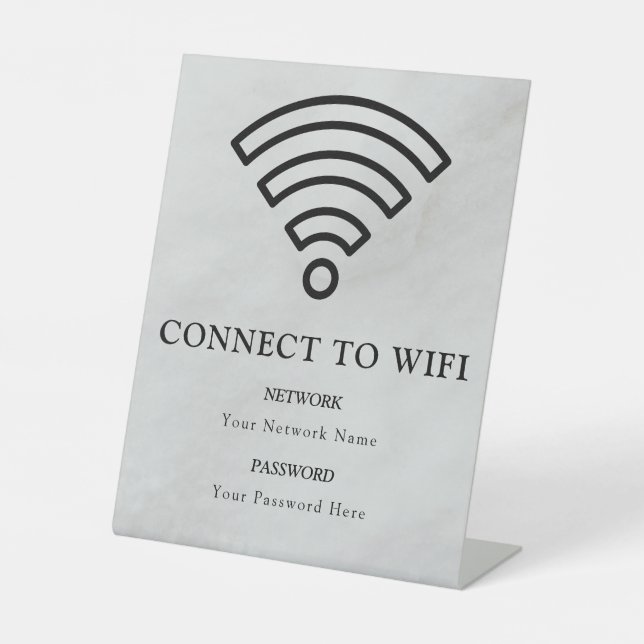 Expositor En L Contraseña Wifi y Red Personalizada (Anverso)