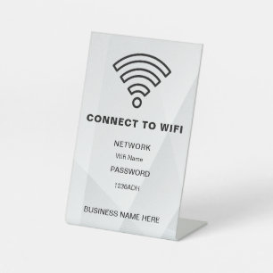 Expositor En L Contraseña Wifi y Red Personalizada