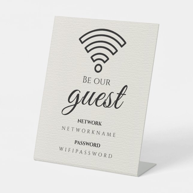 Expositor En L Contraseña Wifi y Red Personalizada (Anverso)