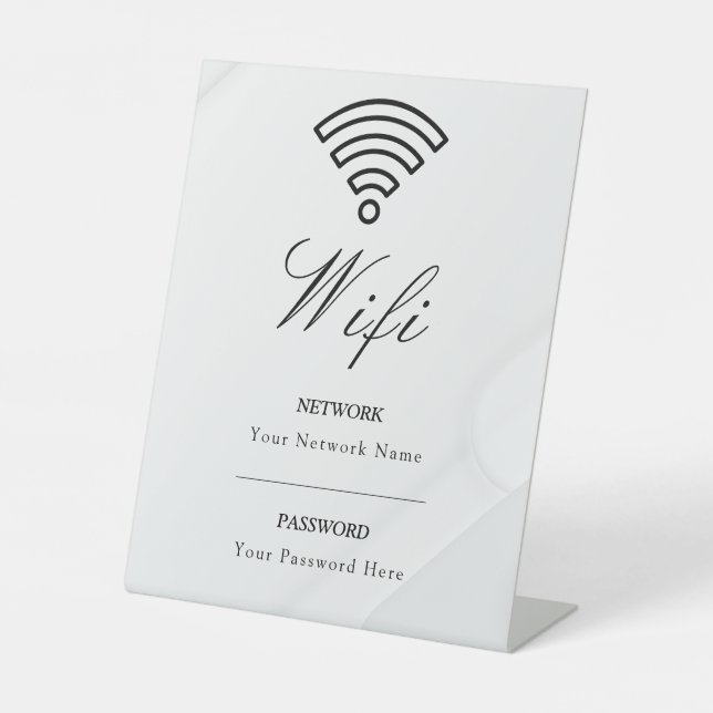 Expositor En L Contraseña Wifi y Red Personalizada (Anverso)