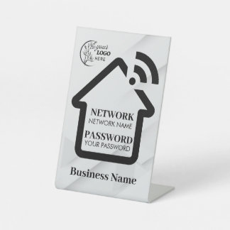 Expositor En L Contraseña y red de Wifi para invitados de negocio