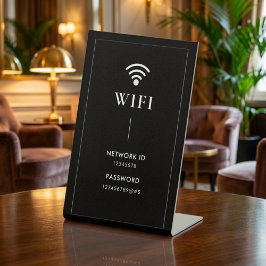 Expositor En L Contraseña y red Wifi empresarial simple