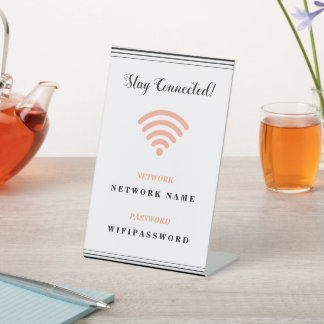 Expositor En L Contraseña y red wifi minimalista personalizada