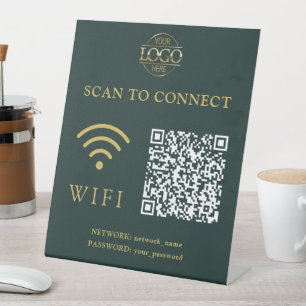 Expositor En L Contraseña y red Wifi modernos Código QR Logo