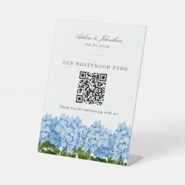 Expositor En L Contribución de Blue Hydrangea Boda Honeymoon Fund