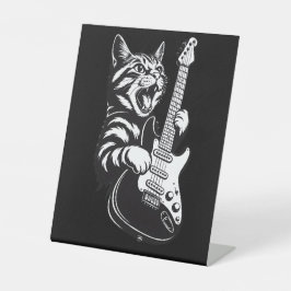 Expositor En L Cool Music Love | Rock Cat Playing Electric Guitar