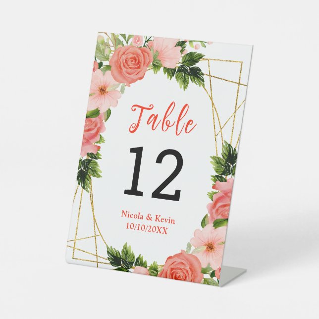 Expositor En L Coral Red Roses with Foliage (Anverso)