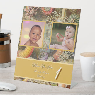 Expositor En L Coral Reef Vintage Photo Age Wedding Table Number