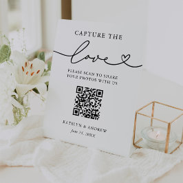 Expositor En L Corazón de foto QR Minimalista Captura el Amor