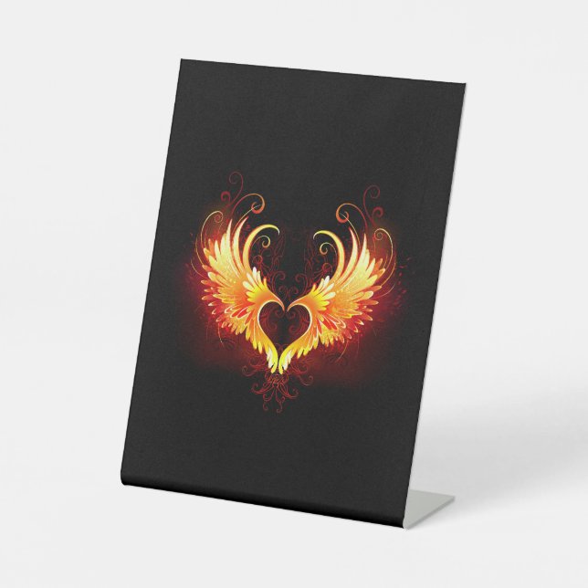 Expositor En L Corazón de Fuego Ángel con Alas (Anverso)