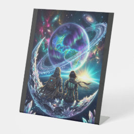 Expositor En L Cosmic Lovers Galaxy Planet Fantasy Acrylic Print