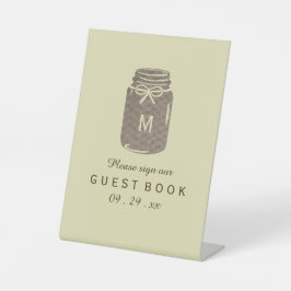 Expositor En L Country Burlap Mason Jar Boda