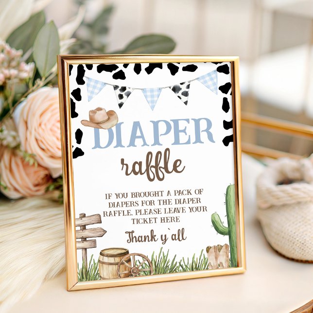 Expositor En L Cowboy 8x10 Diaper Raffle Table Sign (Subido por el creador)