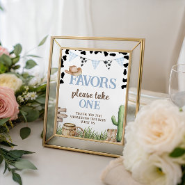 Expositor En L Cowboy Baby Shower Favors Table Sign