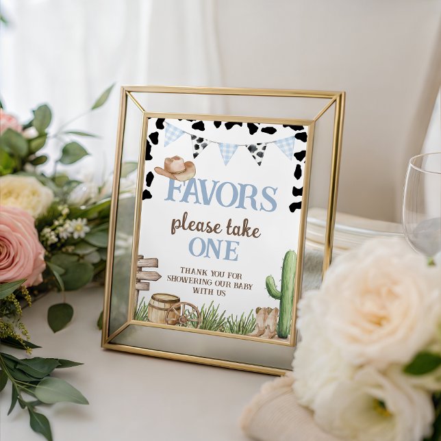 Expositor En L Cowboy Baby Shower Favors Table Sign (Subido por el creador)