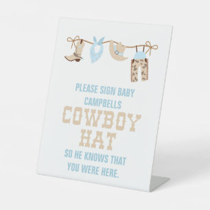 Expositor En L Cowboy Baby Shower Rótulo Gorra