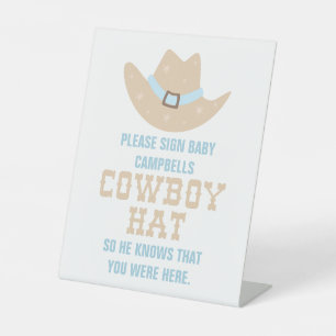 Expositor En L Cowboy Baby Shower Rótulo Gorra