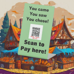 Expositor En L Craft Market Funny Scan 2 Pay QR Code Green