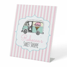 Crema de hielo de banda rosada Cumpleaños Rótulo