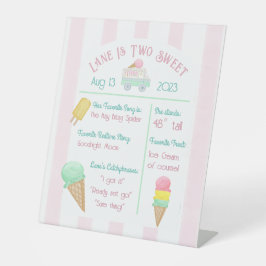 Expositor En L Crema de hielo retro Rótulo hito de cumpleaños soc