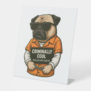 Expositor En L Criminalmente Guay Pug - Funny Mugshot Dog Design