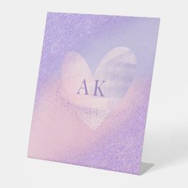Expositor En L Cuaderno con Corazón Gradiente Rosa Purpura Monogr