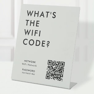 Expositor En L ¿Cuál es el código WiFi? Red Wi-Fi Código QR Gri