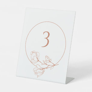 Expositor En L CUALQUIER NÚMERO Boda Floral de Terracota Número d